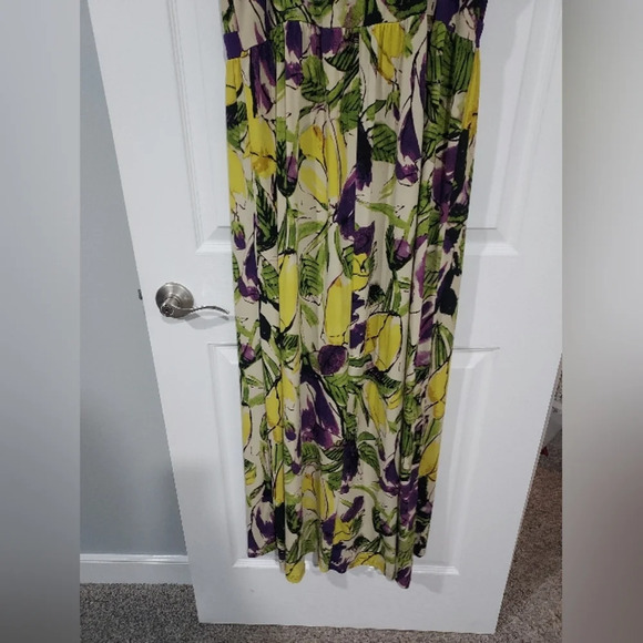 Lane Bryant Yellow, Purple and Green Floral Sleeveless Maxi Dress in Size 18/20 - Picture 11 of 12